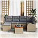 Set Divano Giardino 7 Pezzi con Cuscini Beige Rattan Polipropilene Acacia - Foto miniatura 3
