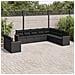 Set Divani da Giardino 10pz con Cuscini in Polyrattan Nero - Foto miniatura 2