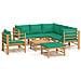 Set Salotto da Giardino 8pz con Cuscini Verdi Bambù - Foto miniatura 1