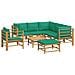 Set Salotto da Giardino 8pz con Cuscini Verdi Bambù - Foto miniatura 3