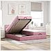 Struttura Letto Pouf con Materassi Rosa 180x200 cm Velluto - Foto miniatura 2