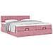 Struttura Letto Pouf con Materassi Rosa 180x200 cm Velluto - Foto miniatura 5