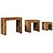 Tavolini Impilabili 3 pz Legno Antico in Truciolato - Foto miniatura 1