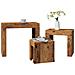 Tavolini Impilabili 3 pz Legno Antico in Truciolato - Foto miniatura 2