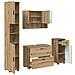Set di mobili per il bagno con porta 4 pcs rovere artigianale - Foto miniatura 1