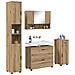 Set di mobili per il bagno con porta 4 pcs rovere artigianale - Foto miniatura 3