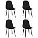 Sedia COMO - Sedie da pranzo ergonomiche in velluto nero x 4 - Foto miniatura 1