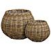 Set 2 Ceste Melaka In Kubu Rattan Naturale Rotonde — Piccola Ø33 Cm E Grande Ø57 Cm - Foto miniatura 1