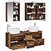 Set di mobili per il bagno 5 pcs Legno antico - Foto miniatura 3