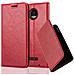 Cadorabo Custodia Compatibile Con Motorola  Moto Z Play In Rosso Mela - Coperchio Protettiva Con Chiusura Magnetica, Funzione Stand E Tasca Per Le Carte - Foto miniatura 3
