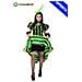 Costume Can Can Verde Bambina ""taglia Xl 10/12 Aani"" Vestito Carnevale Recite Spettacoli - Foto miniatura 1