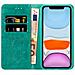 Custodia Compatibile Con Apple Iphone 11 In Turchese Con Ornamenti - Coperchio Protettiva Con Chiusura Magnetica, Funzione Stand E Tasca Per Le Carte - Foto miniatura 5