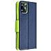 Maxy Custodia Book Orizzontale Silicone Case Per Motorola Moto G9 Power Navy-lime - Foto miniatura 4