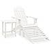 Sedia Adirondack Con Ottomana E Tavolo In Abete Massello Bianco - Foto miniatura 1
