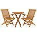 Set Da Pranzo Per Giardino 3 Pz In Legno Massello Di Teak - Foto miniatura 7