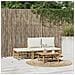 Set Salotto Da Giardino 4pz Con Cuscini Bianco Crema In Bambù - Foto miniatura 1