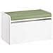 Cassapanca Portagiochi Per Bambini Scatola Portaoggetti Scarpiera Con Sedile Bianco 60x34x35cm Kmb80-w Sobuy - Foto miniatura 1