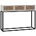 Tavolino Consolle Bianco 105x30x75 Cm Legno Multistrato E Ferro - Foto miniatura 2