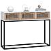 Tavolino Consolle Bianco 105x30x75 Cm Legno Multistrato E Ferro - Foto miniatura 3
