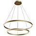 Lampadario A Sospensione Moderno Rim Alluminio Ottone 2 Led 88w - Foto miniatura 3