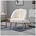 Poltrona In Velluto Imbottita Con Schienale A Conchiglia Per Camera E Salotto, 63x65x84cm - Foto miniatura 4