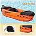 Canoa Gonfiabile in PVC con Remo in Alluminio e Accessori Colore Arancione - Foto miniatura 5