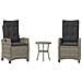 Set Da Bistrò 3 Pz Con Cuscini Grigio In Polyrattan - Foto miniatura 1