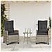 Set Da Bistrò 3 Pz Con Cuscini Grigio In Polyrattan - Foto miniatura 2