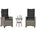 Set Da Bistrò 3 Pz Con Cuscini Grigio In Polyrattan - Foto miniatura 8