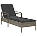 Lettino Prendisole Con Cuscino Grigio 63x200x81 Cm Polyrattan - Foto miniatura 2