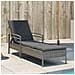 Lettino Prendisole Con Cuscino Grigio 63x200x81 Cm Polyrattan - Foto miniatura 1