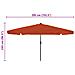 Parasol da Giardino  con Luci LED ø395x245 cm Terracotta - Foto miniatura 8