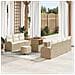 Set Divano da Giardino da 10 Pezzi con Cuscini in Rattan Beige,  Divano da Giardino a 2 posti con Ripostiglio e Cuscini in Rattan Beige,  Set da Pranzo da Giardino da 3 Pezzi con Cuscini in Rattan Beige - Foto miniatura 2