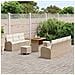 Set Divano da Giardino da 10 Pezzi con Cuscini in Rattan Beige,  Divano da Giardino a 2 posti con Ripostiglio e Cuscini in Rattan Beige,  Set da Pranzo da Giardino da 3 Pezzi con Cuscini in Rattan Beige - Foto miniatura 3