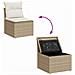 Set Divano da Giardino da 10 Pezzi con Cuscini in Rattan Beige,  Divano da Giardino a 2 posti con Ripostiglio e Cuscini in Rattan Beige,  Set da Pranzo da Giardino da 3 Pezzi con Cuscini in Rattan Beige - Foto miniatura 9
