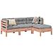 Set Divani Giardino 4 pz Cuscini Legno Massello Abete Douglas - Foto miniatura 2