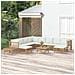 Set Salotto da Giardino 12pz con Cuscini Bianco Crema in Bambù - Foto miniatura 2