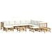 Set Salotto da Giardino 12pz con Cuscini Bianco Crema in Bambù - Foto miniatura 3