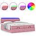 Struttura Letto Pouf con Materassi Rosa 180x200 cm Velluto - Foto miniatura 5