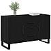 Sideboard  Nero Rovere 100x36x60 cm Legno ingegnerizzato - Foto miniatura 3
