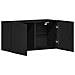 Mobile TV Rovere Nero 80x30x41 cm in Legno Massello - Foto miniatura 5