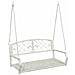 Panchina a Dondolo Acciaio 110,5 x 59 x 55 cm Bianco Antico - Foto miniatura 1