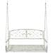 Panchina a Dondolo Acciaio 110,5 x 59 x 55 cm Bianco Antico - Foto miniatura 3