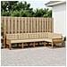 Set di divani da esterno con cuscino 5 pcs Naturale e Beige - Foto miniatura 2