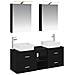 Set di mobili per il bagno 5 pcs Rovere Nero - Foto miniatura 1