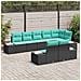 Set Divano da Giardino 8 pz Nero e Turchese Poly Rattan - Foto miniatura 2