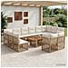 Set Divano da Giardino 13 pz Naturale e Bianco Crema polyrattan - Foto miniatura 8