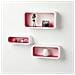 Set 3 Pz Mensole Design Moderno Arredo Camera Cameretta Salone Bar Colore Fucsia - Foto miniatura 1