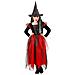 Costume Da Strega Nera E Rossa Bambina Halloween 5 A 7 Anni - Foto miniatura 1