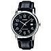 Men's MTPV002L-1B Silver Leather Japanese Quartz Fashion Watch - Foto miniatura 1